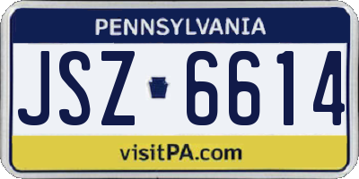 PA license plate JSZ6614