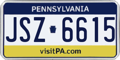 PA license plate JSZ6615