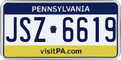 PA license plate JSZ6619