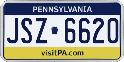 PA license plate JSZ6620
