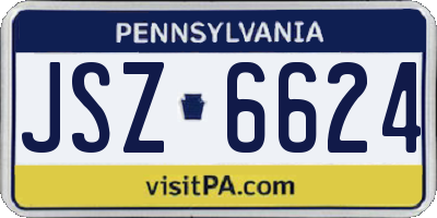 PA license plate JSZ6624