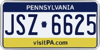 PA license plate JSZ6625