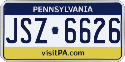 PA license plate JSZ6626