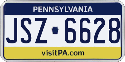 PA license plate JSZ6628