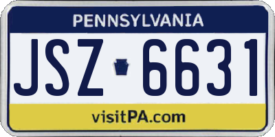 PA license plate JSZ6631