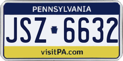PA license plate JSZ6632