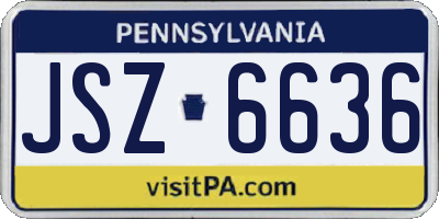 PA license plate JSZ6636