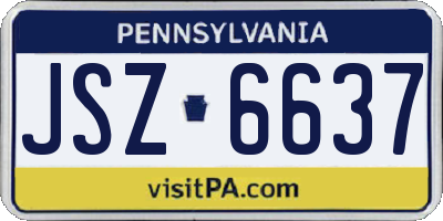 PA license plate JSZ6637