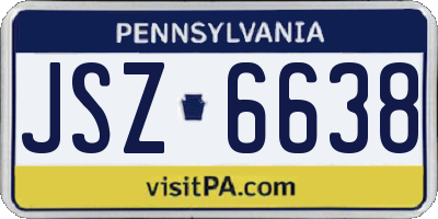 PA license plate JSZ6638