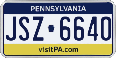 PA license plate JSZ6640