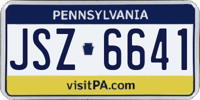 PA license plate JSZ6641