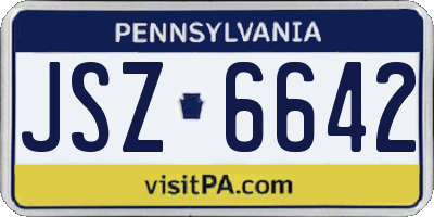 PA license plate JSZ6642