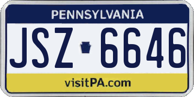 PA license plate JSZ6646