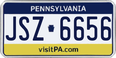 PA license plate JSZ6656