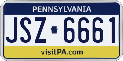 PA license plate JSZ6661