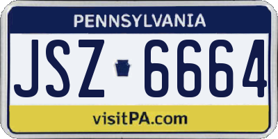 PA license plate JSZ6664