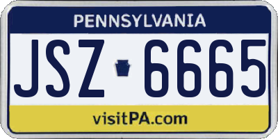 PA license plate JSZ6665