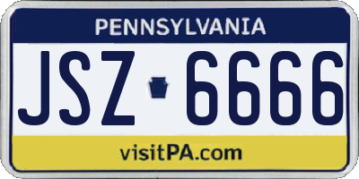 PA license plate JSZ6666