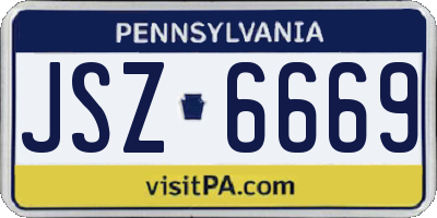 PA license plate JSZ6669