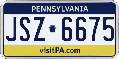 PA license plate JSZ6675