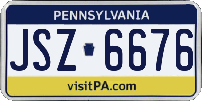 PA license plate JSZ6676