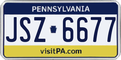 PA license plate JSZ6677