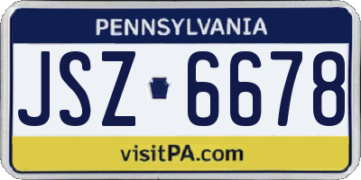 PA license plate JSZ6678