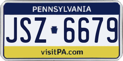 PA license plate JSZ6679