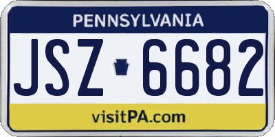PA license plate JSZ6682