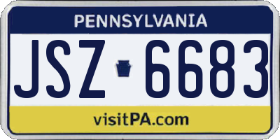 PA license plate JSZ6683