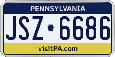 PA license plate JSZ6686