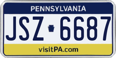 PA license plate JSZ6687