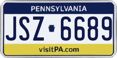 PA license plate JSZ6689