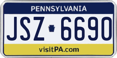 PA license plate JSZ6690