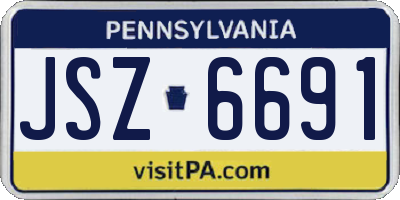 PA license plate JSZ6691
