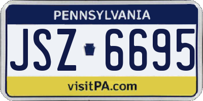 PA license plate JSZ6695