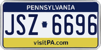 PA license plate JSZ6696