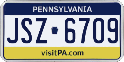 PA license plate JSZ6709