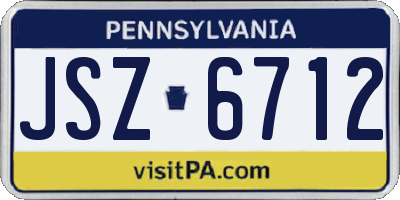 PA license plate JSZ6712