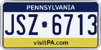PA license plate JSZ6713