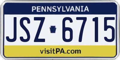 PA license plate JSZ6715