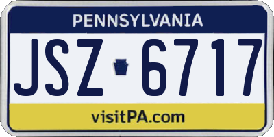PA license plate JSZ6717