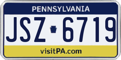 PA license plate JSZ6719