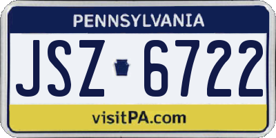 PA license plate JSZ6722
