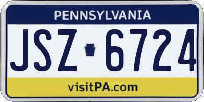 PA license plate JSZ6724