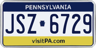 PA license plate JSZ6729