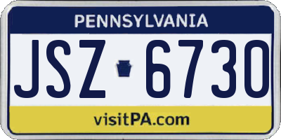PA license plate JSZ6730