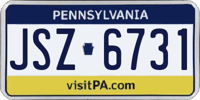 PA license plate JSZ6731