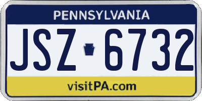 PA license plate JSZ6732