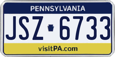 PA license plate JSZ6733